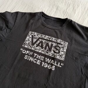 Vans Off The Wall Logo Graphic T-Shirt Men’s Large Checkerboard Black Skater